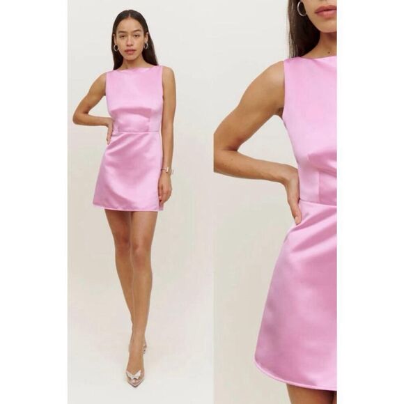Reformation Zenni Light Pink Sleeveless Mini Dress Formal sz 2 - Picture 2 of 12